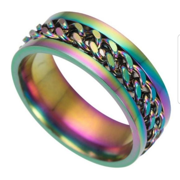Jewelry - ⭐Stainless Steel Rainbow Iridescent Ring